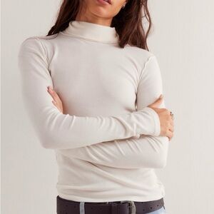 Free people long sleeve white t-shirt